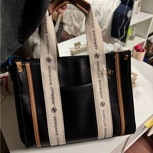 Adrienne Vittadini Black and Brown Shoulder Bag